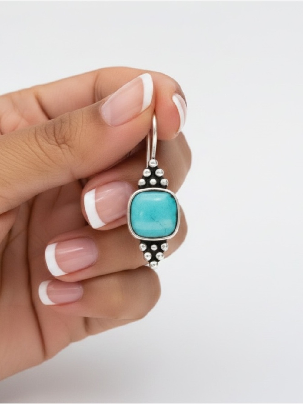 Sterling Silver Turquoise Drop Thai Earrings